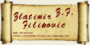 Zlatimir Filipović vizit kartica